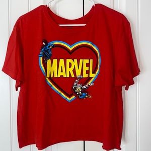 Red heart Marvel Hero Crop Tee